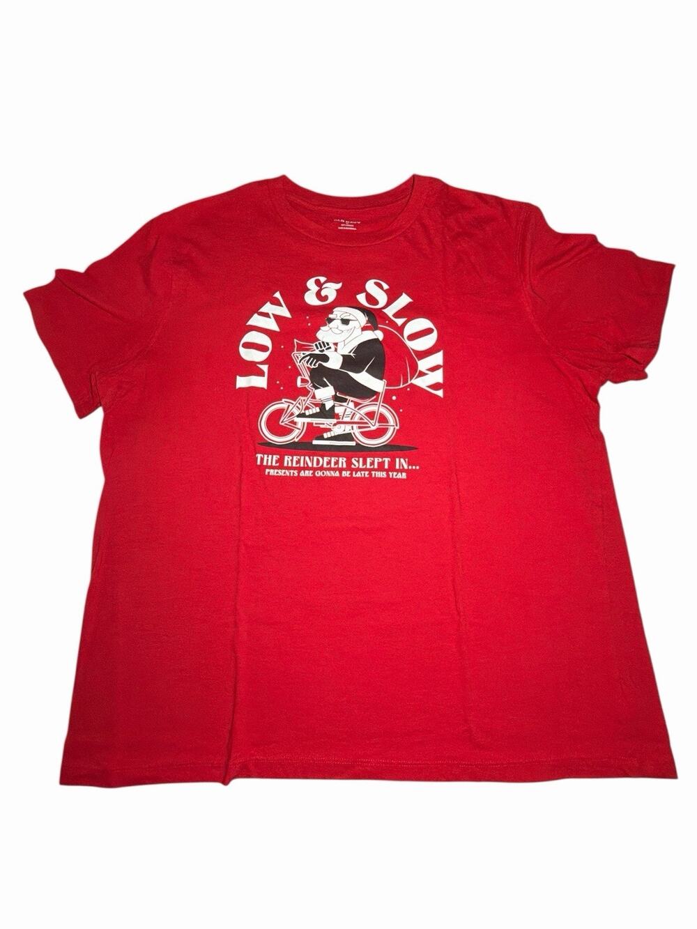 Old Navy T Shirt Tee Santa XL Low And Slow Reindeer Slept In Christmas Holiday